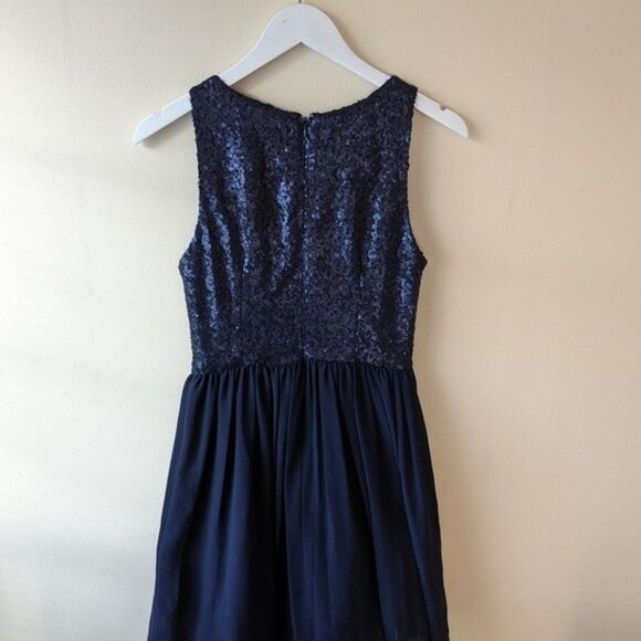 BB Dakota Navy Blue Sequin Mini Dress Size 4 - Picture 8 of 9